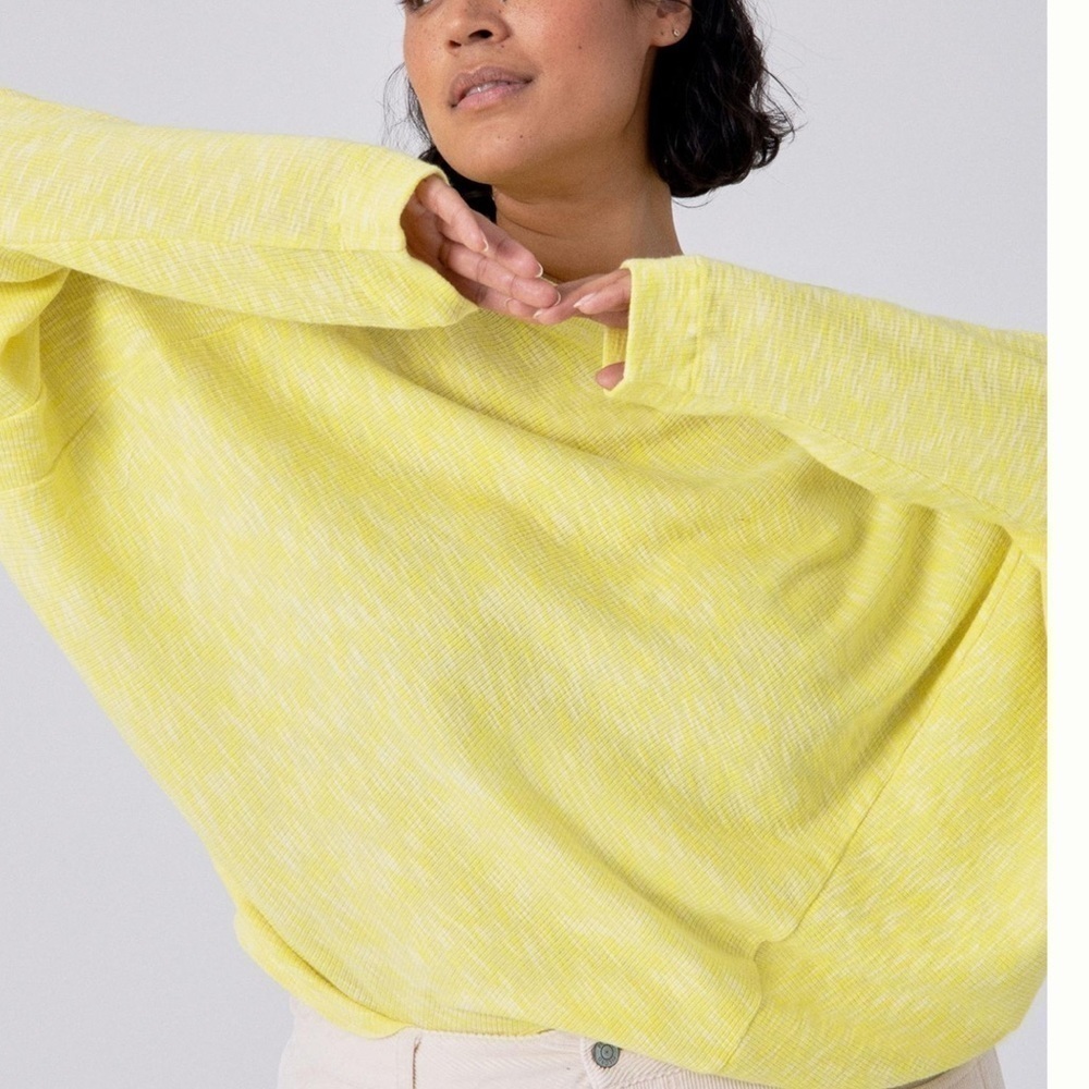 Anthropologie Damiana Slouchy Pullover Lime Size M Casual Lounge Comfy Spring - Picture 3 of 10